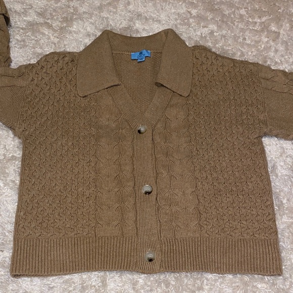 CeCe Textured Knit Cardigan in Tan NWOT - Picture 1 of 9